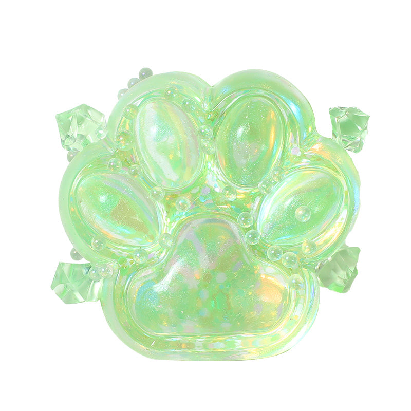 Crystal Sparkling Green Cat Paw Squishy