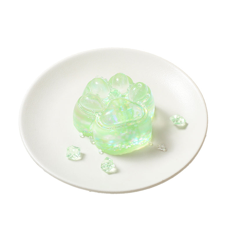 Crystal Sparkling Green Cat Paw Squishy