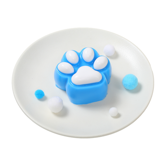 Deep Blue Based White Cat Paw Squishy