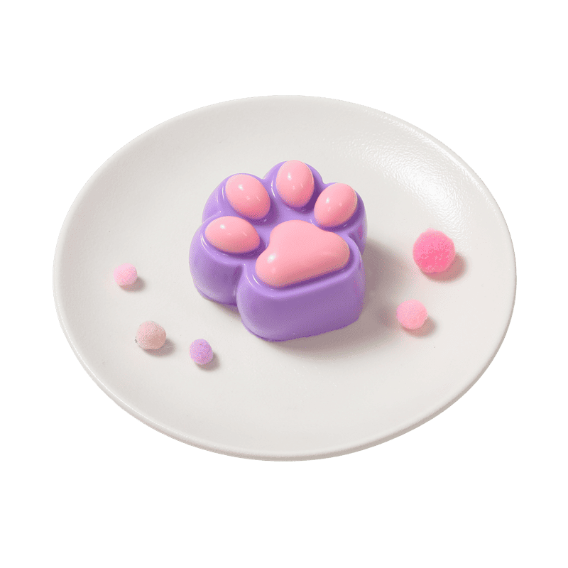 Purple pink Cat Paw Squishy (Burst Water Sensation)