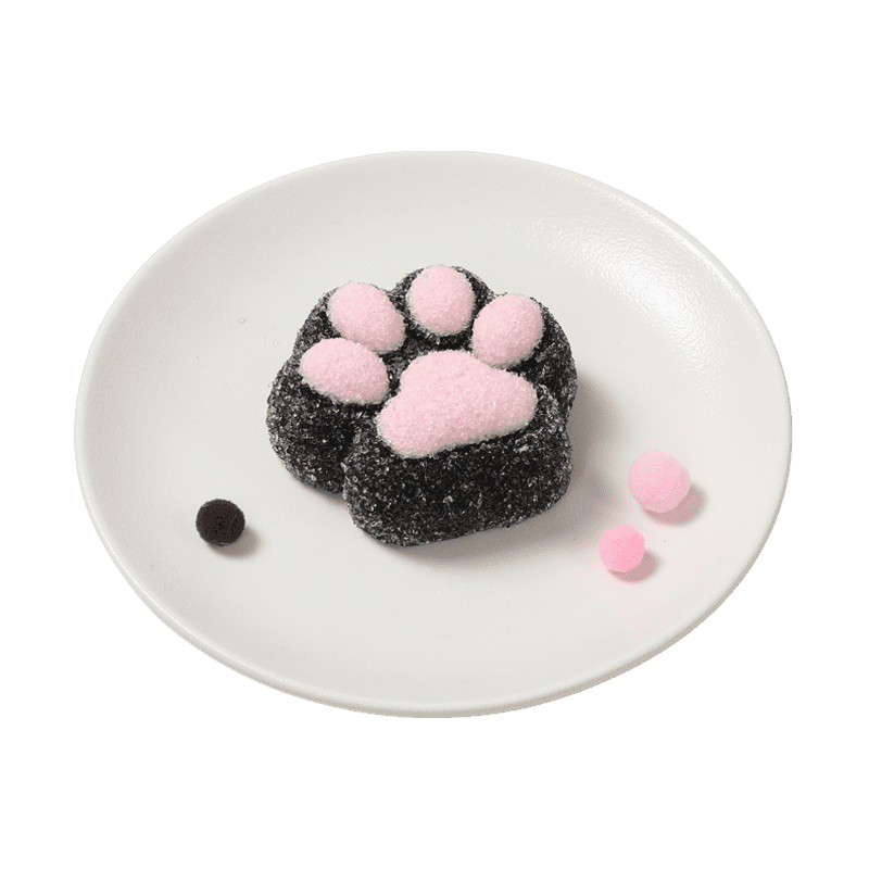 Black Based Pink Sugar Cat Paw Squishy