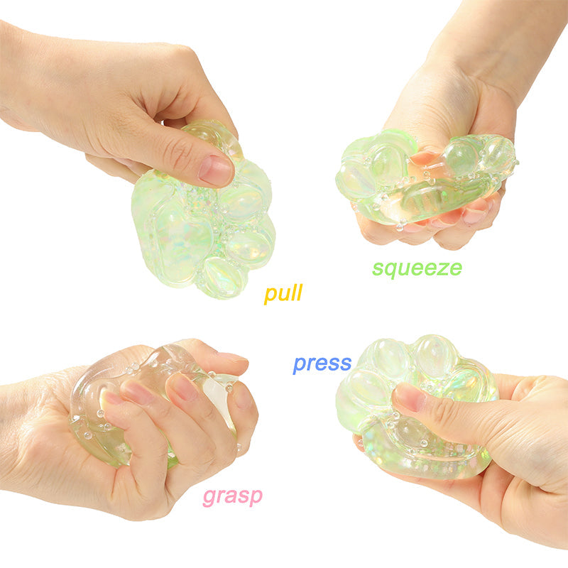 Crystal Sparkling Green Cat Paw Squishy