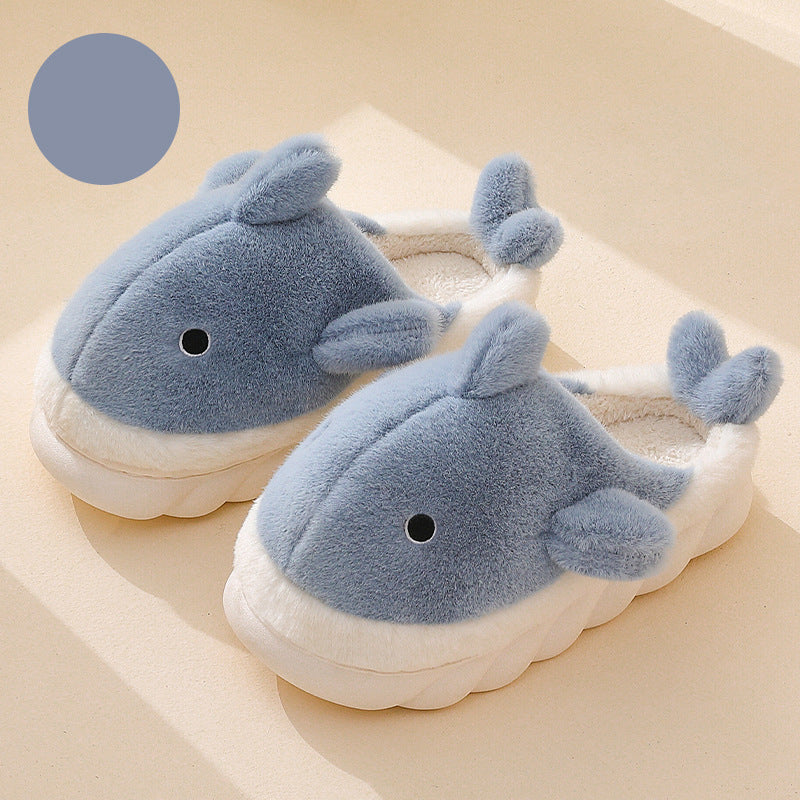 Shark Slippers Soft Sole Furry Shoes Home Bedroom Slippers Women