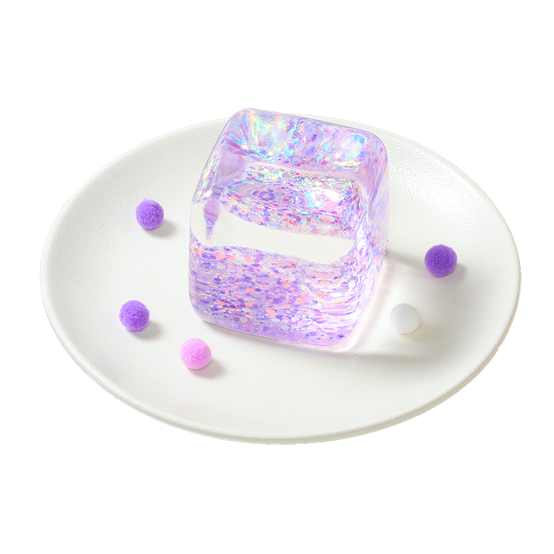 Purple Glow-in-dark Ice Cube Squishy