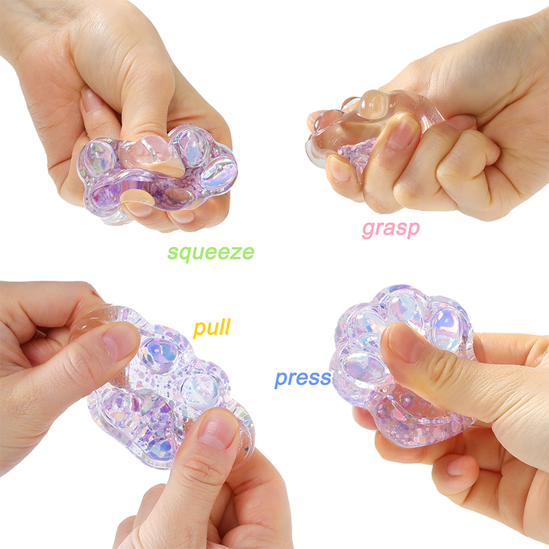 Purple Glow-in-dark Cat Paw Squishy