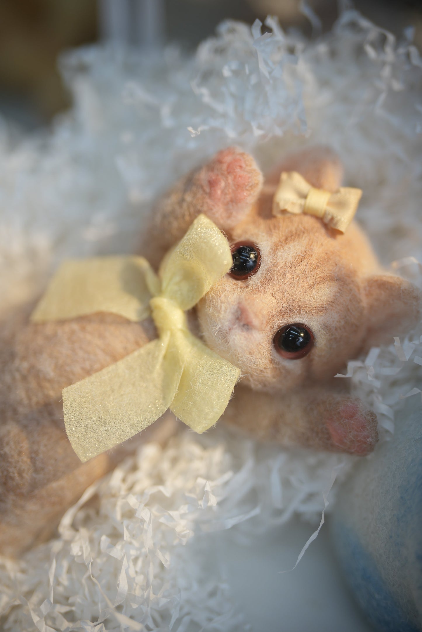 Lovely Ginger Squishy Cat with Yellow Bows