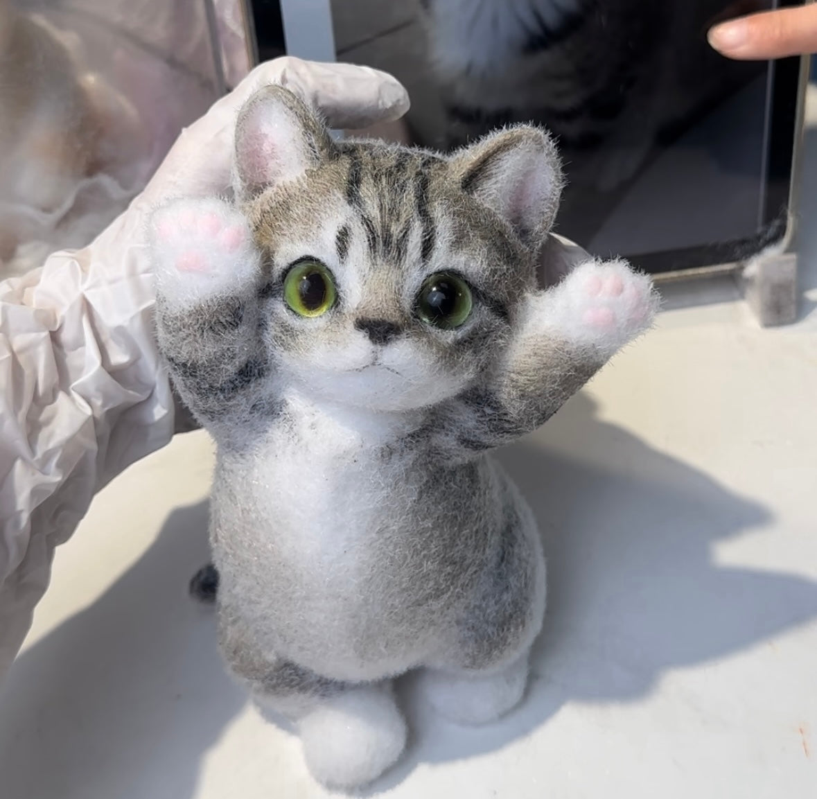 Tanuki Squishy Cat With Pink Feet