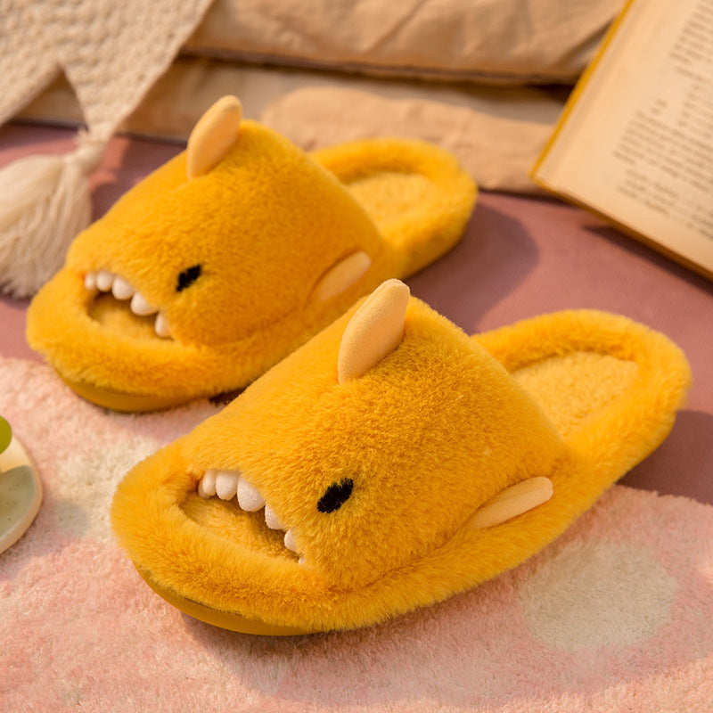 Shark Slippers Fluffy Slippers For Women Couple House Shoes Winter