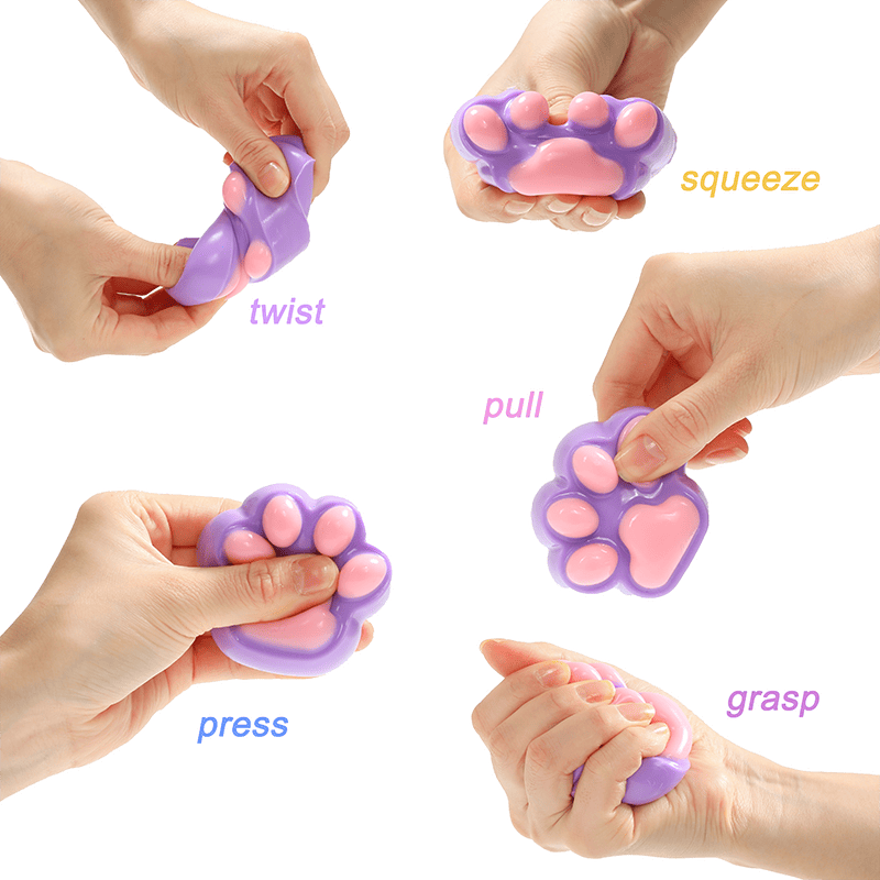 Purple pink Cat Paw Squishy (Burst Water Sensation)