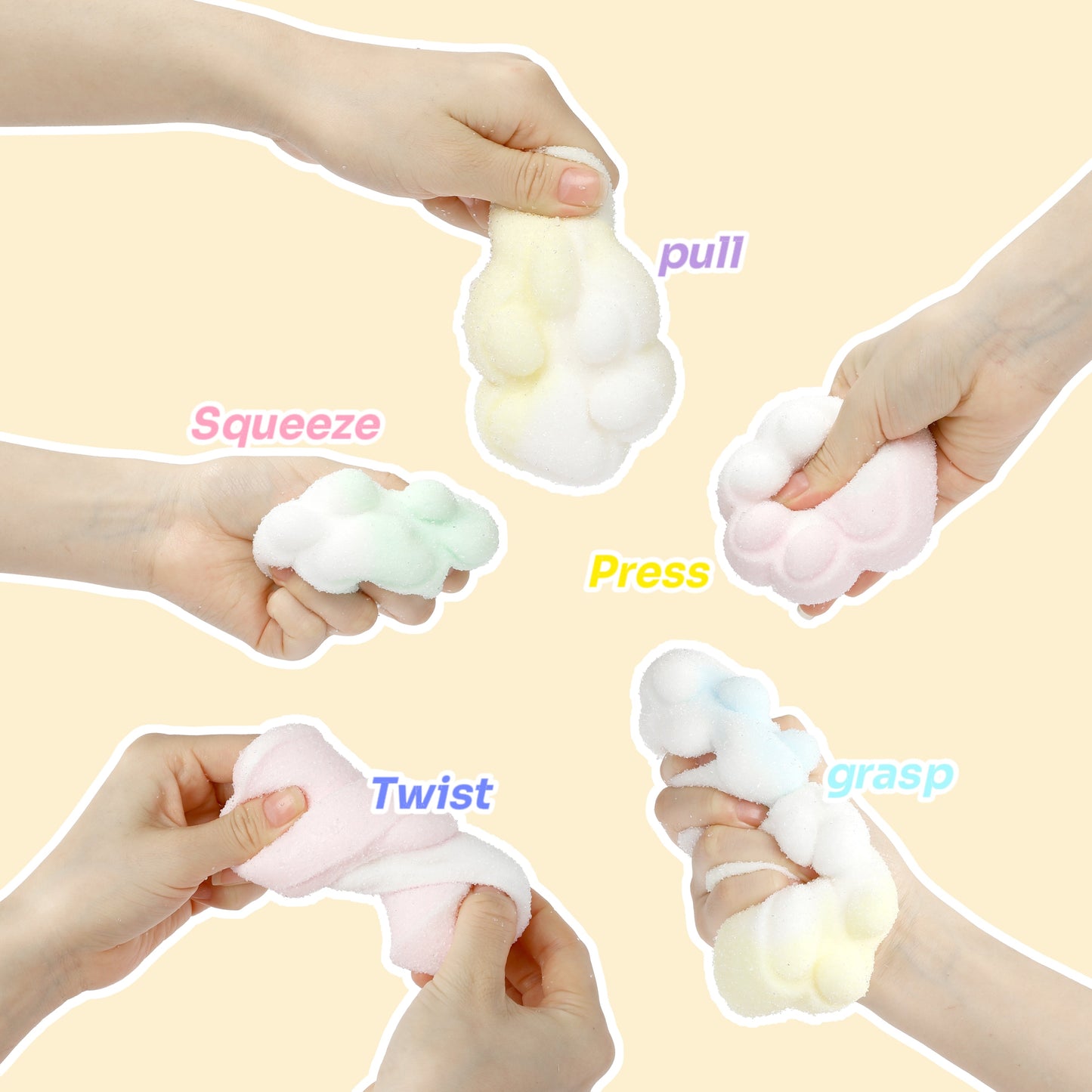 Pastel Two-Tone Sugar Cat Paw Squishy