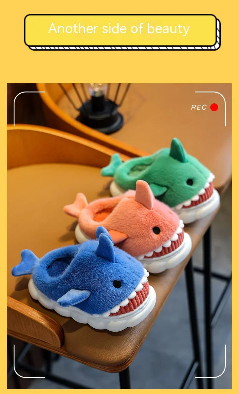 Cartoon Shark Cotton Slippers