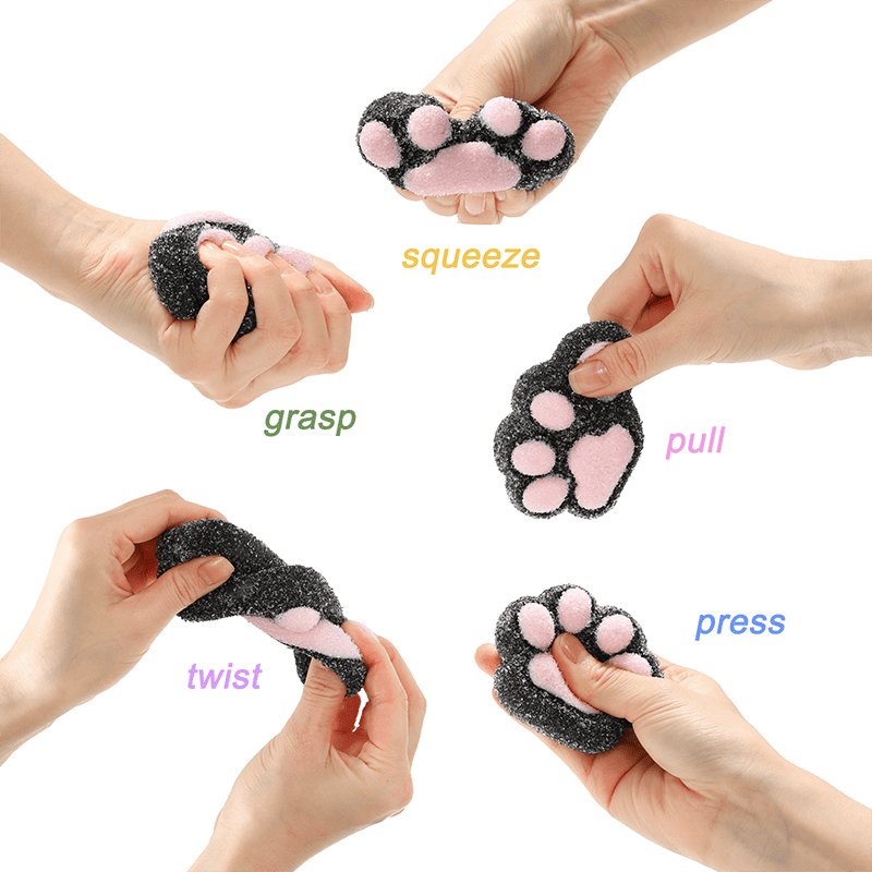 Black Based Pink Sugar Cat Paw Squishy