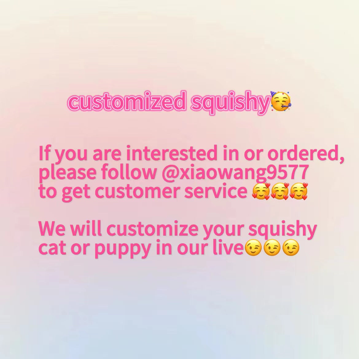 Customized Lovely Slim Cat Silicone Squishy Kitty——'chat' icon on the right bottom to send photos to us