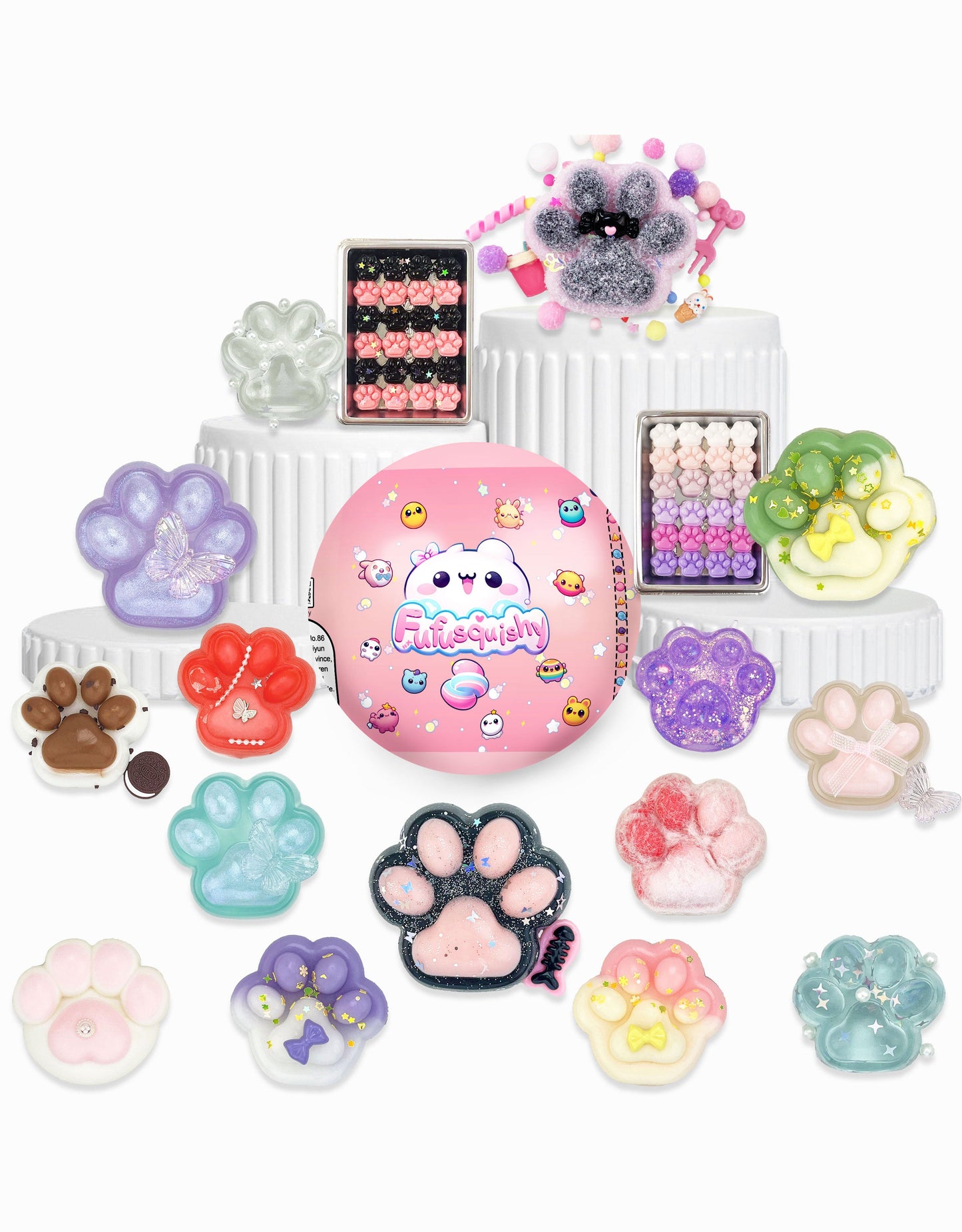 Pink Surprise CatPaw Series Squishy Ball