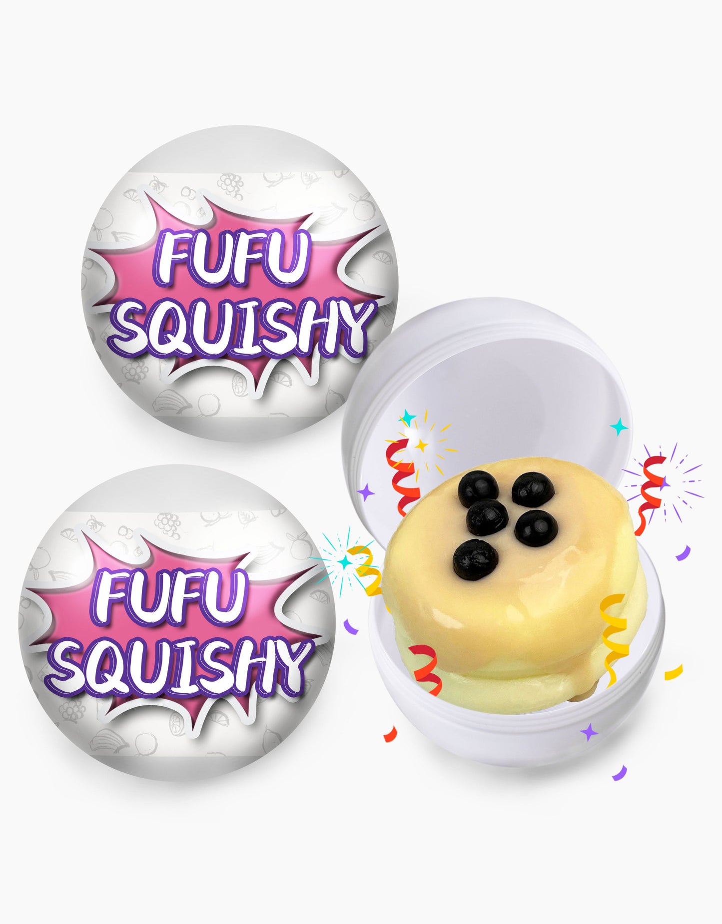 White Surprise Food Series Squishy Ball