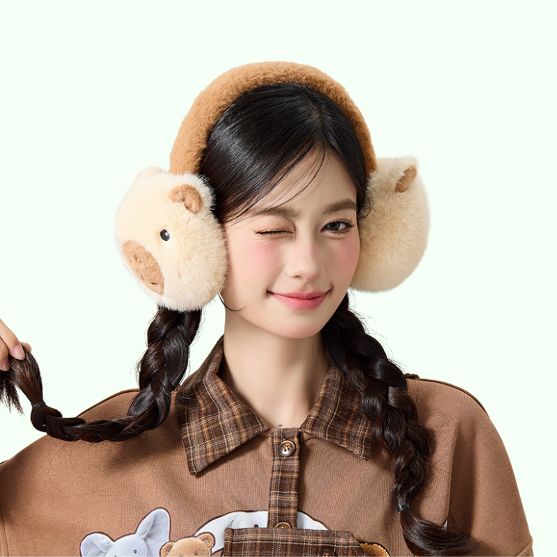 Cozy Capybara Plush Earmuffs