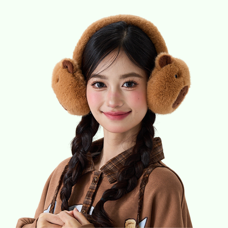 Cozy Capybara Plush Earmuffs