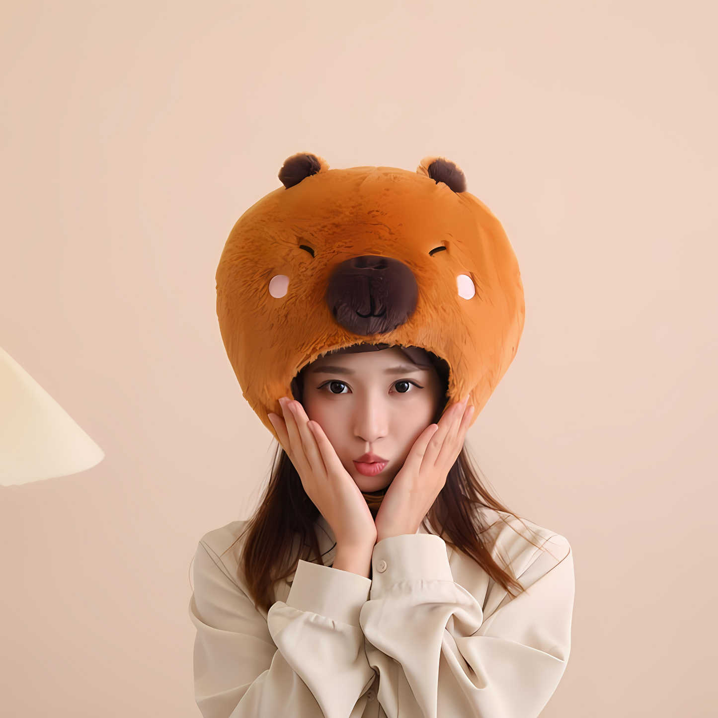 Capybara Plush Hat – Cozy & Cute!