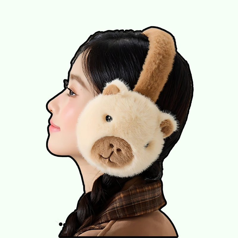 Cozy Capybara Plush Earmuffs