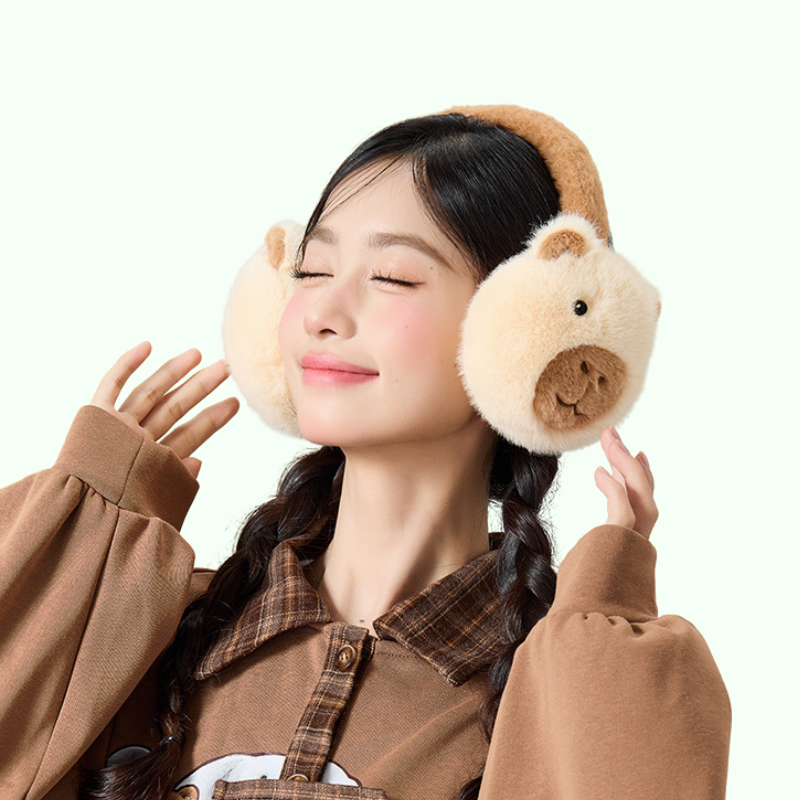 Cozy Capybara Plush Earmuffs