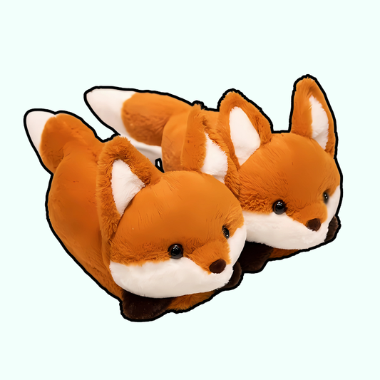 Cozy Fox Plush Slippers: Snuggle and Step in Style