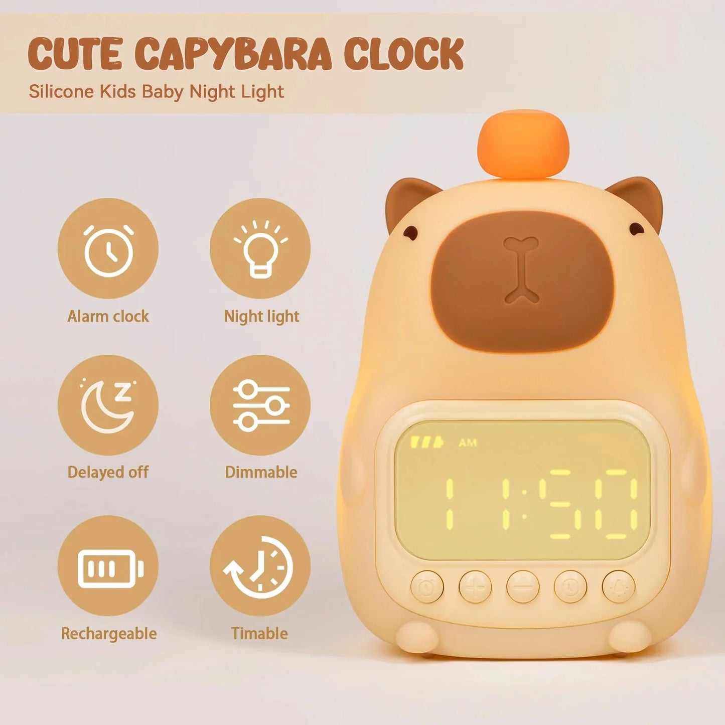 Cute Capybara-Themed Clock