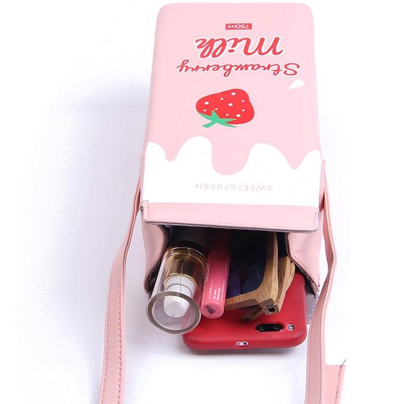 Strawberry Milk Cross Body Purse Bag