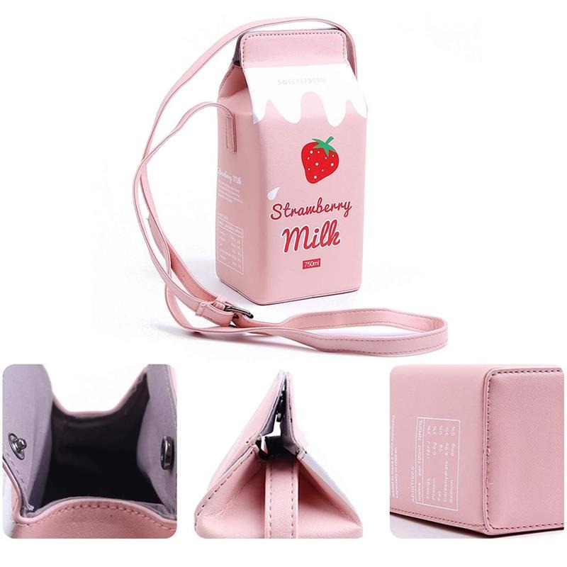 Strawberry Milk Cross Body Purse Bag