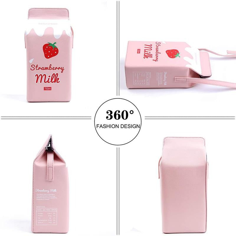 Strawberry Milk Cross Body Purse Bag