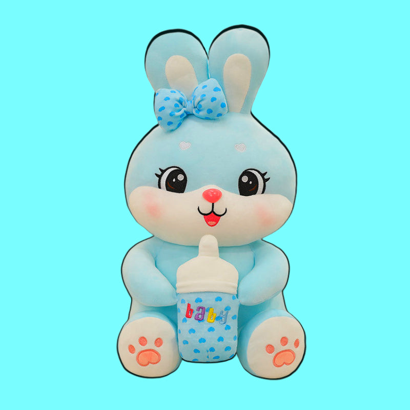 Irresistibly Cute Rabbit Plushie with milk Companion