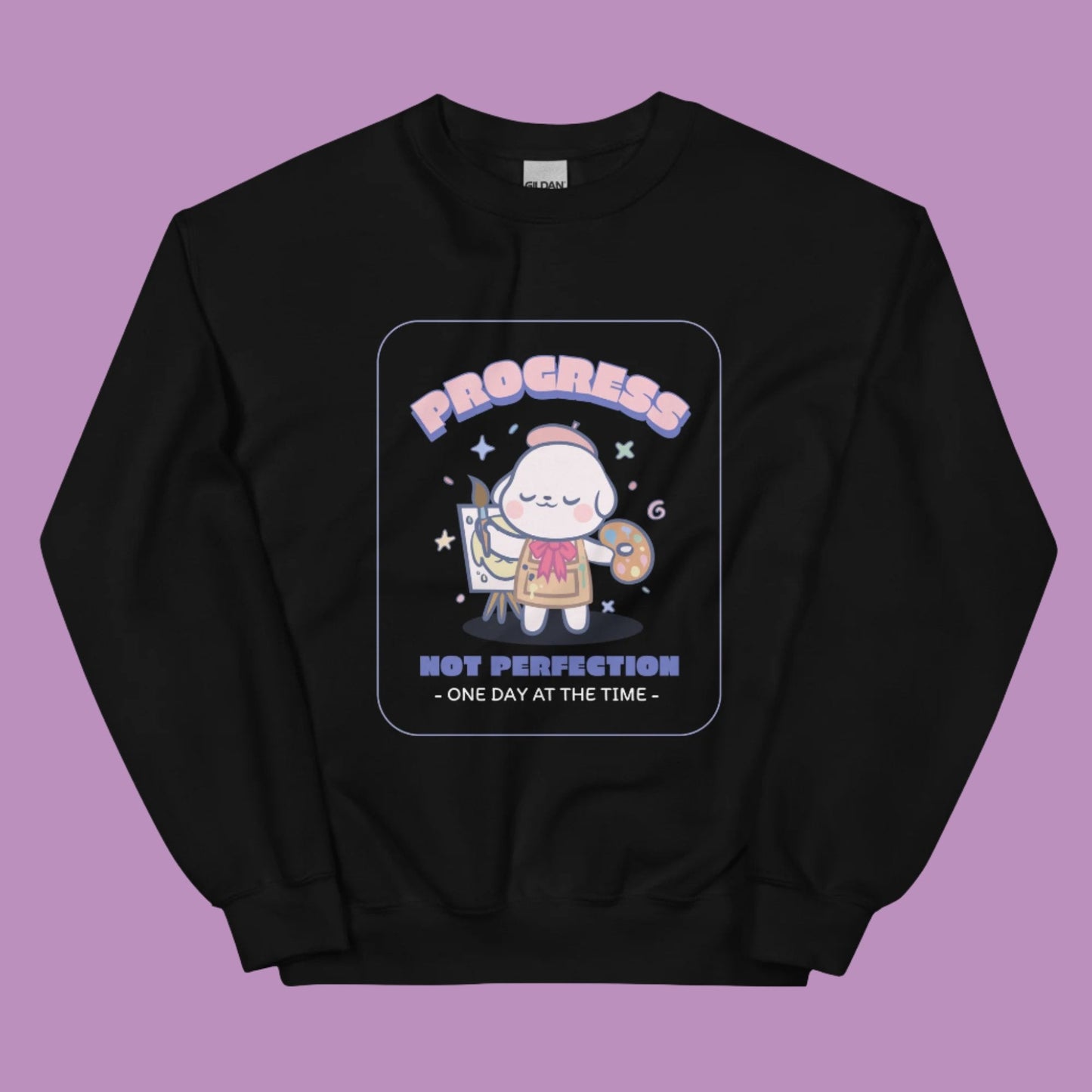 Kawaii Artist Sweatshirt - Progress Not Perfection