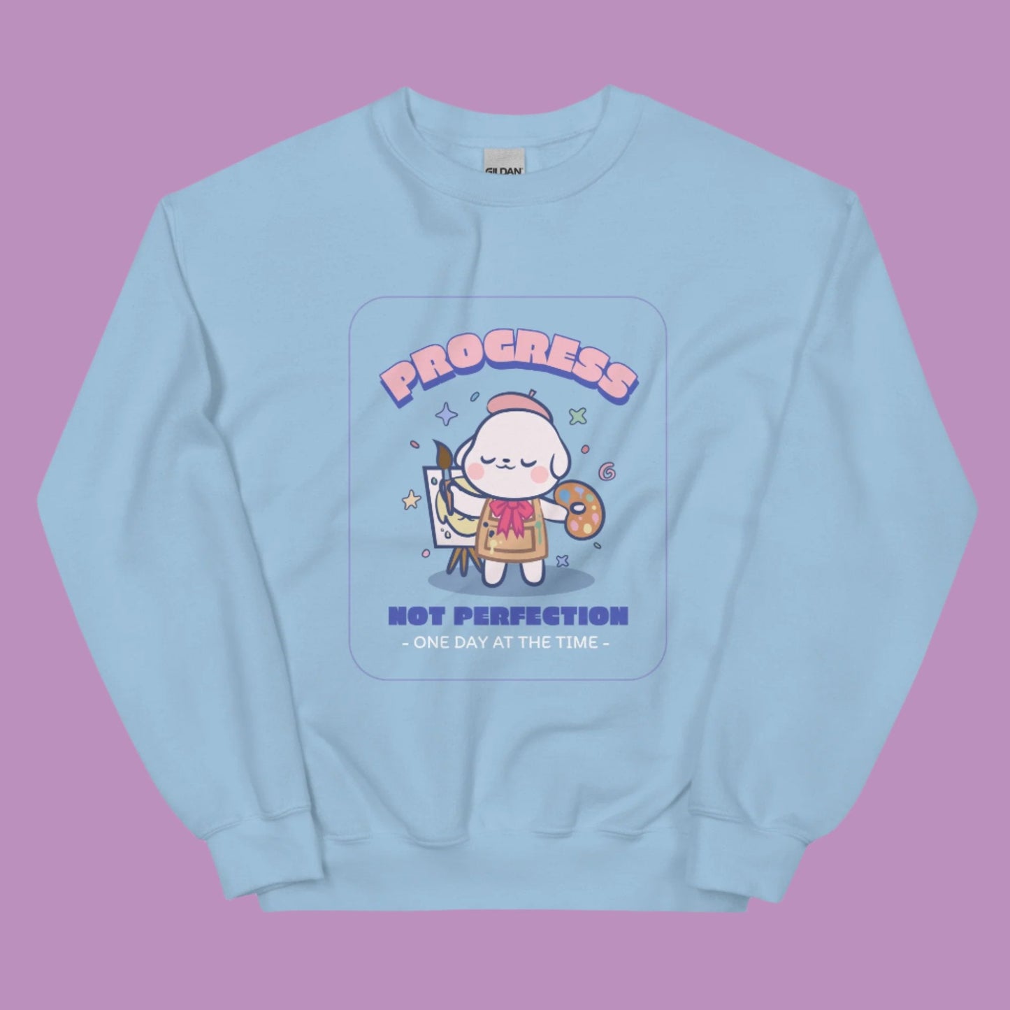 Kawaii Artist Sweatshirt - Progress Not Perfection