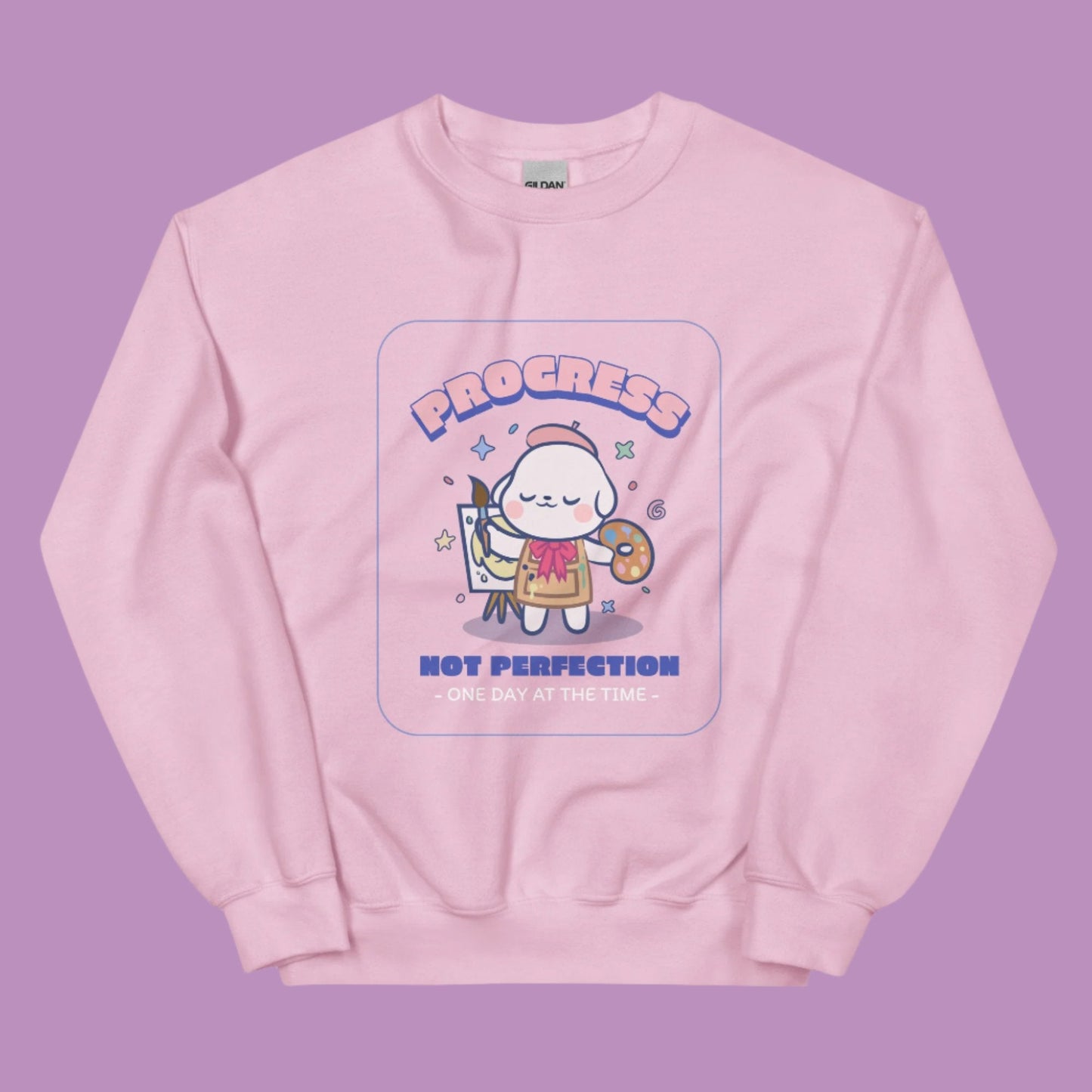 Kawaii Artist Sweatshirt - Progress Not Perfection