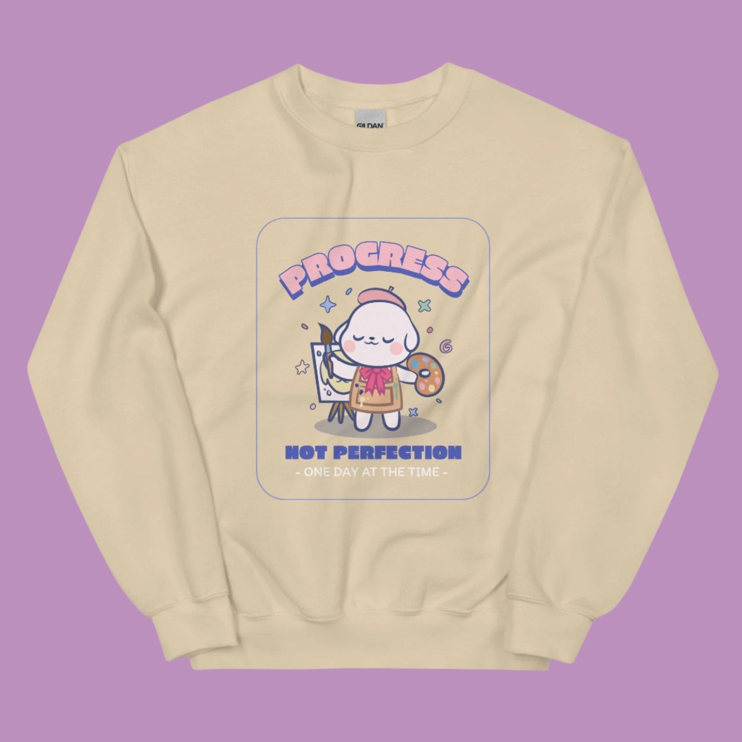 Kawaii Artist Sweatshirt - Progress Not Perfection