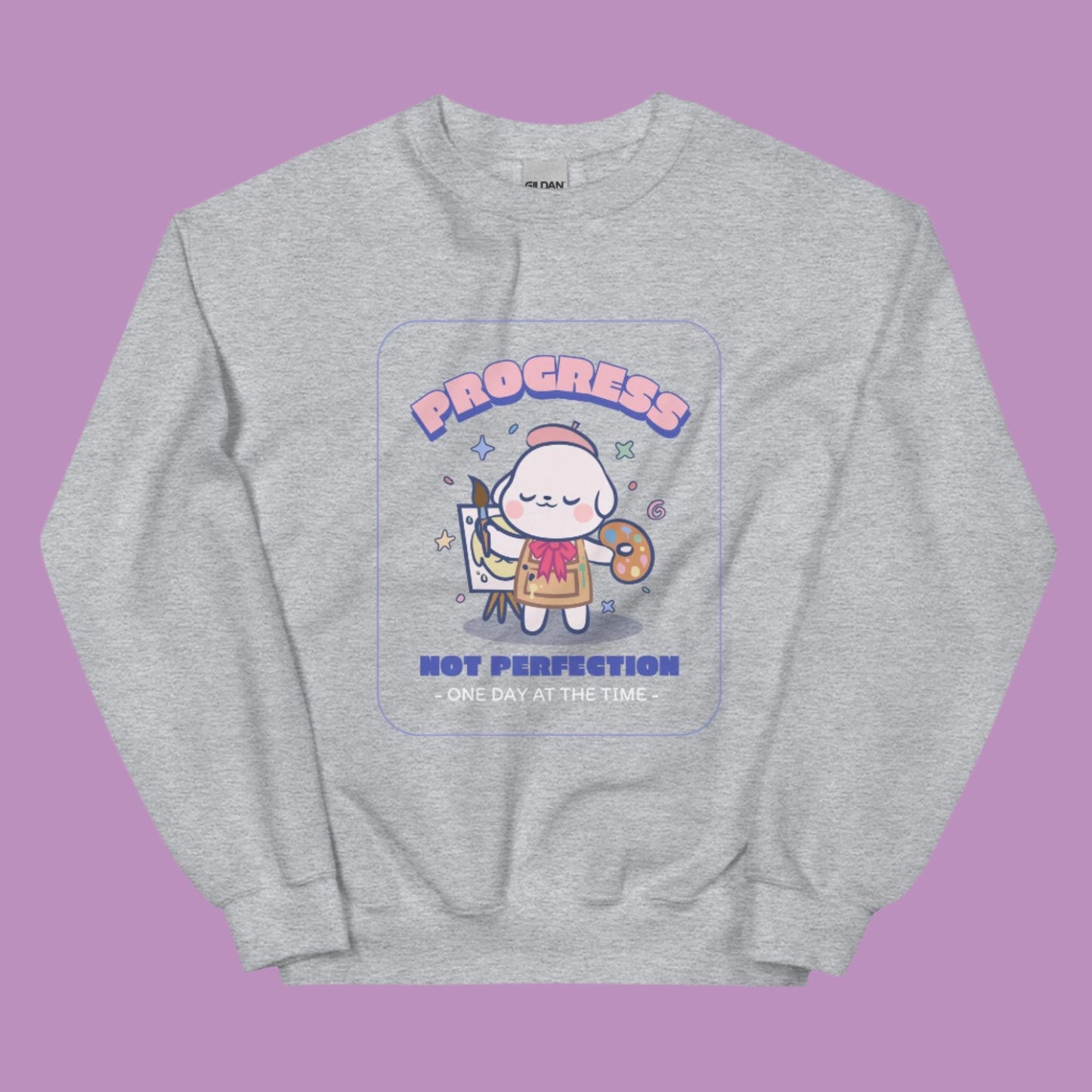 Kawaii Artist Sweatshirt - Progress Not Perfection