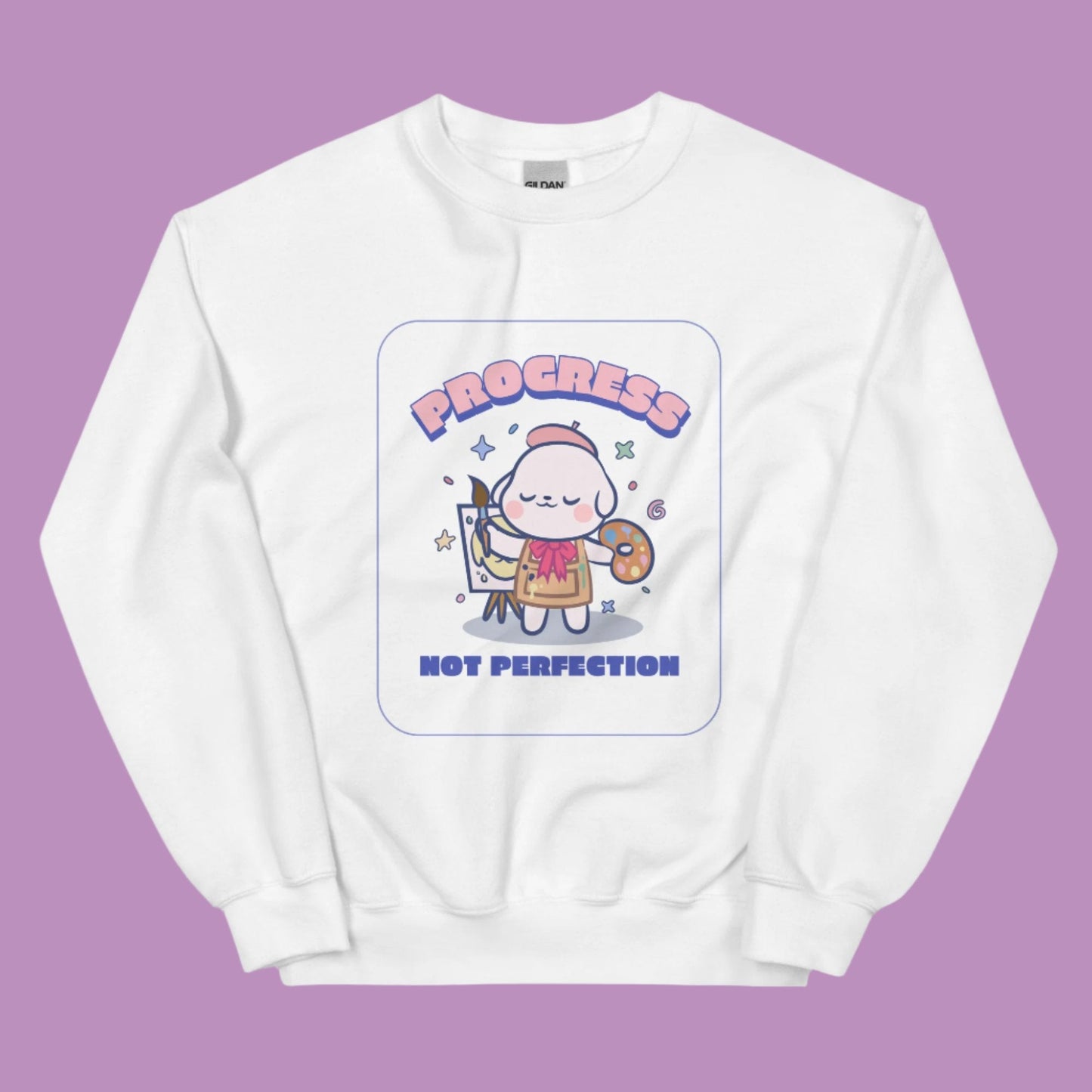 Kawaii Artist Sweatshirt - Progress Not Perfection