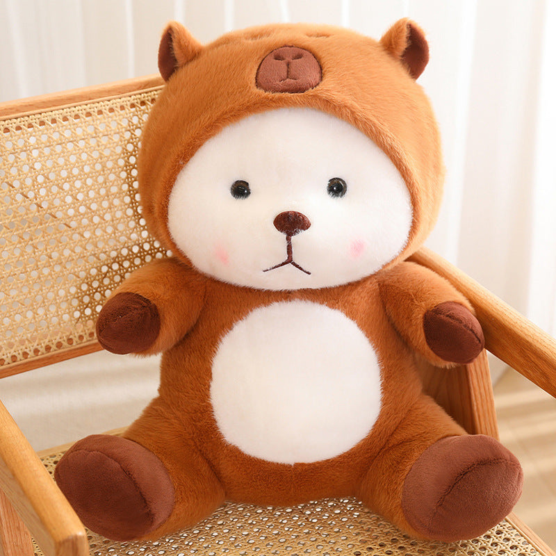 Cuddly Capybara Bear Plush: Huggable Happiness!