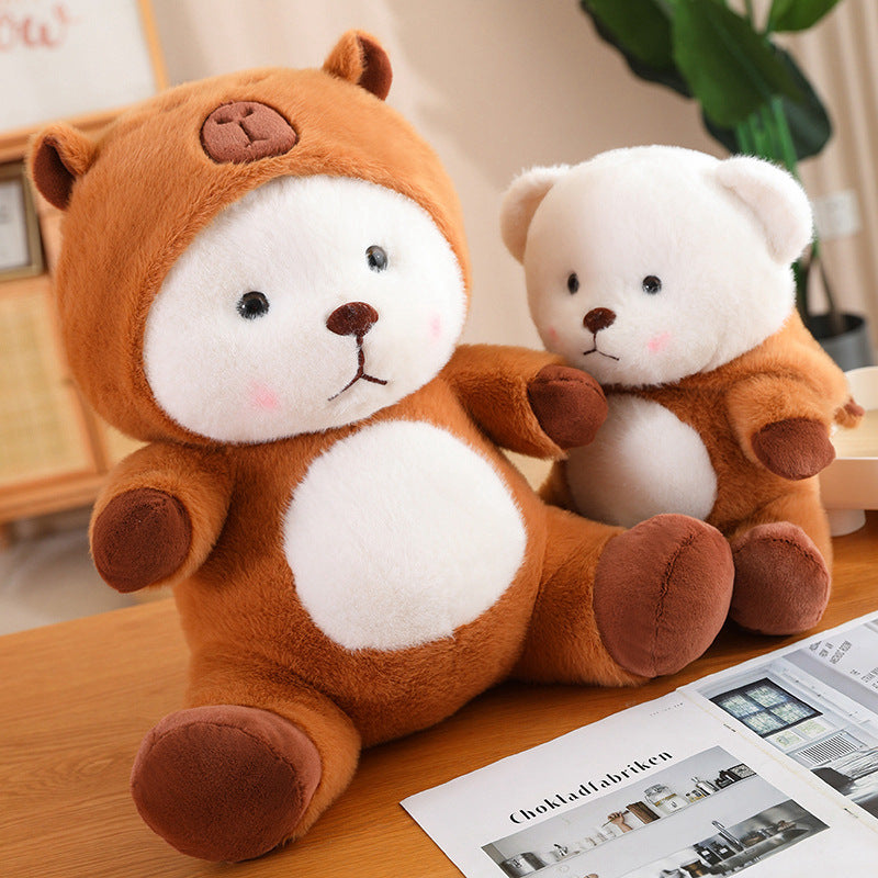 Cuddly Capybara Bear Plush: Huggable Happiness!