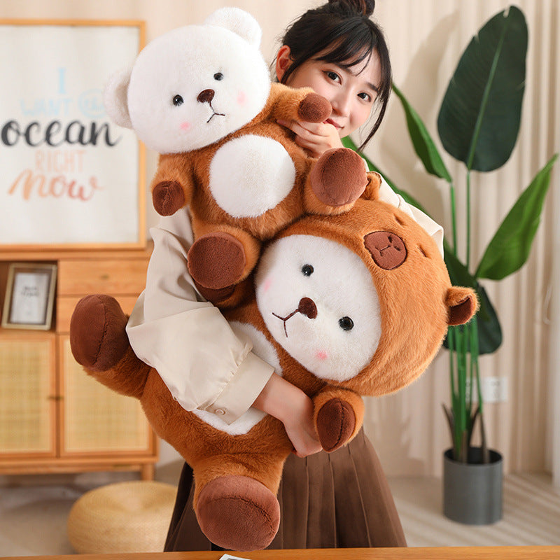 Cuddly Capybara Bear Plush: Huggable Happiness!