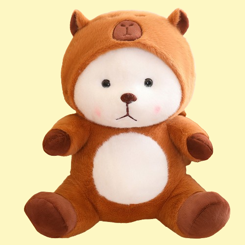 Cuddly Capybara Bear Plush: Huggable Happiness!