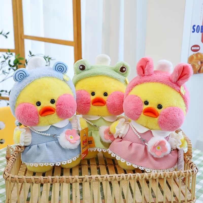 Cute Duck Plush with Animal-Themed Hats