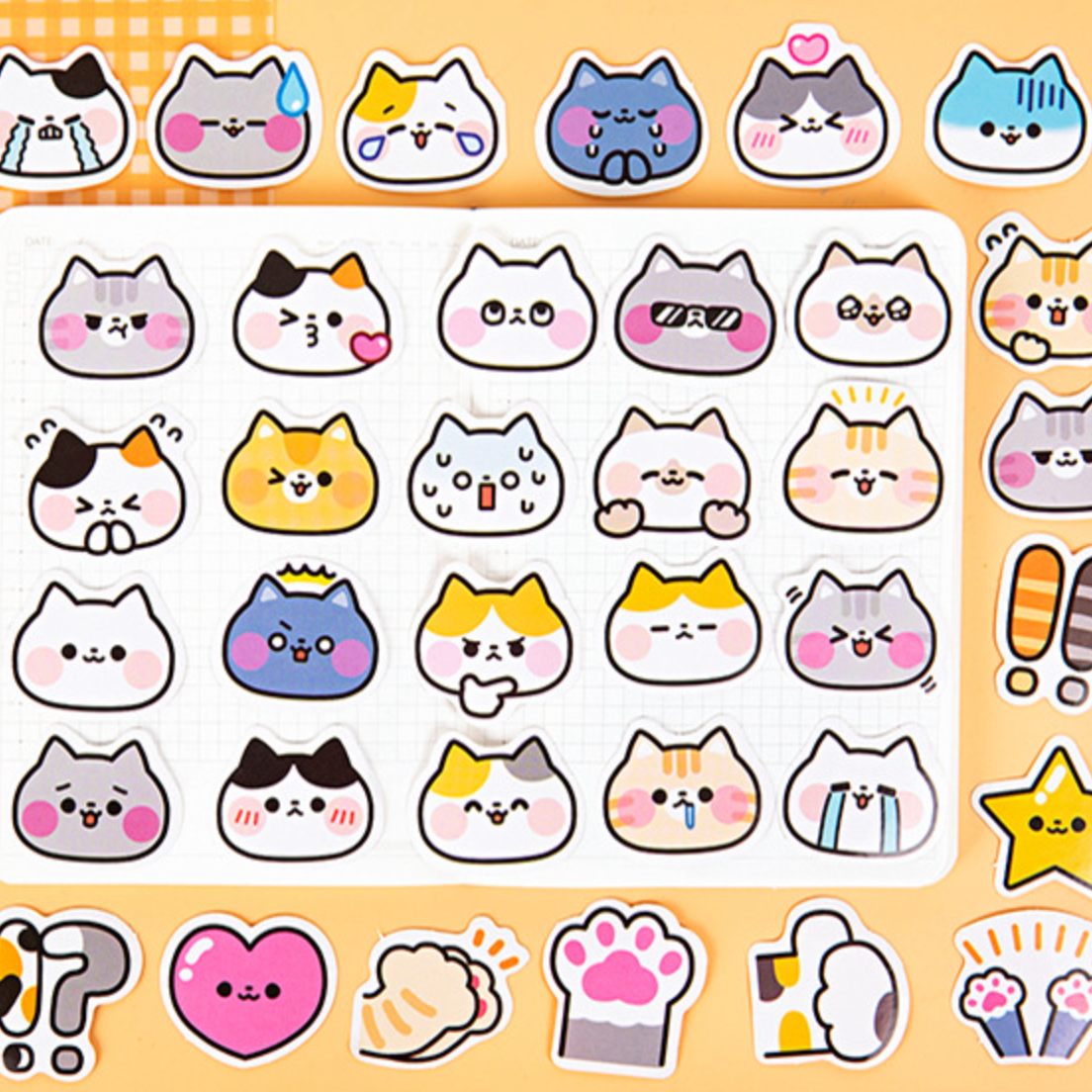 Kawaii Cat Stickers 45 Pieces