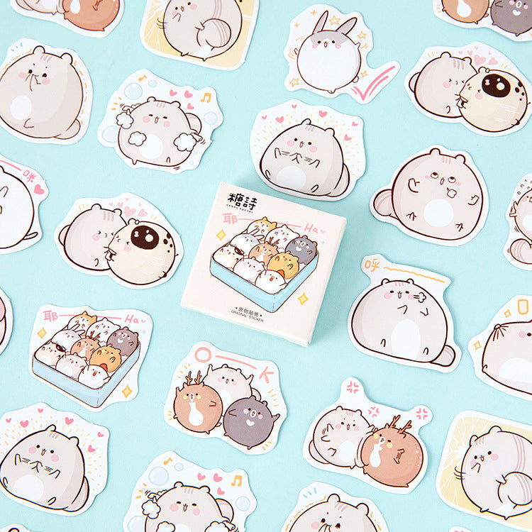 Kawaii Fat Rat Stickers 45 Pieces