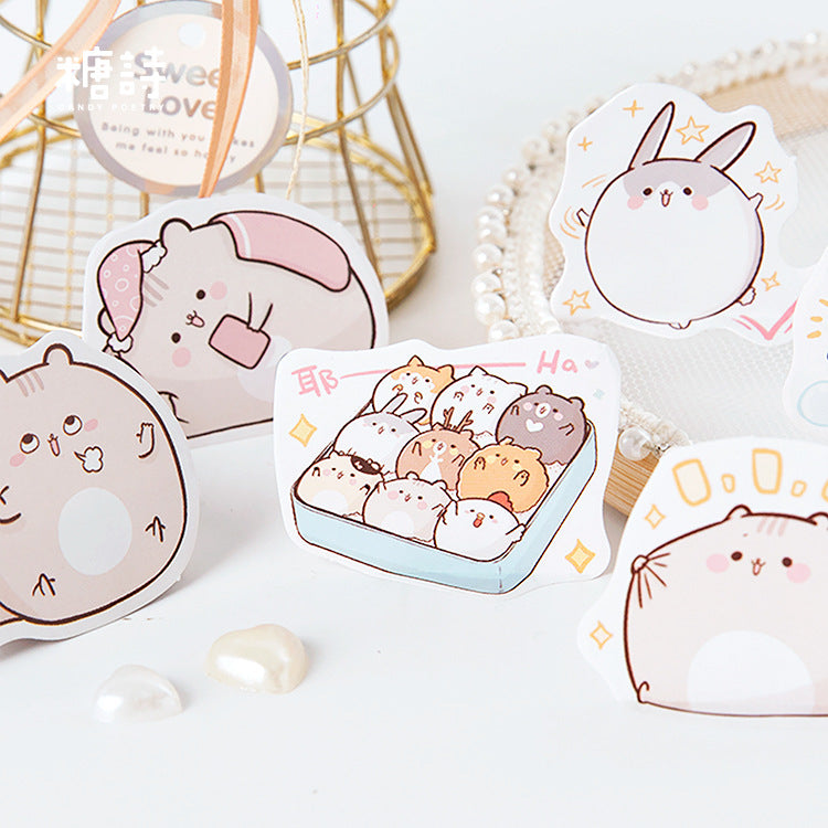 Kawaii Fat Rat Stickers 45 Pieces