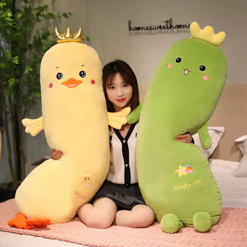 Dinosaur and Duck Long Pillow Plush