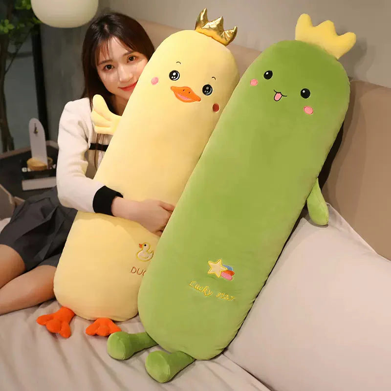 Dinosaur and Duck Long Pillow Plush