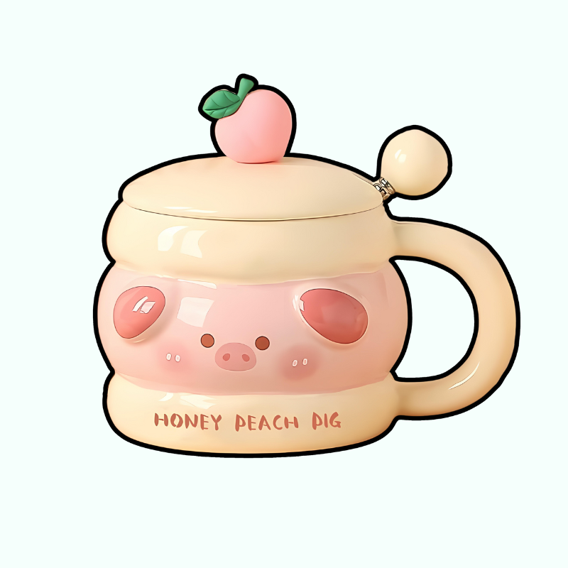 Honey Peach Pig Mug – Embrace Sweetness!