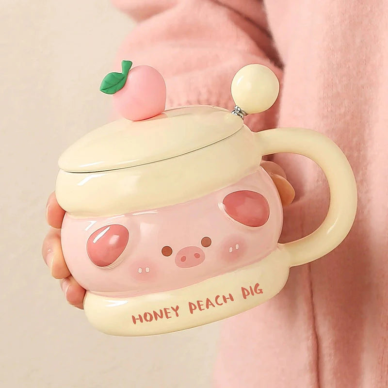 Honey Peach Pig Mug – Embrace Sweetness!