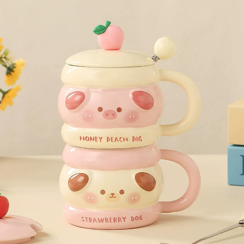 Honey Peach Pig Mug – Embrace Sweetness!