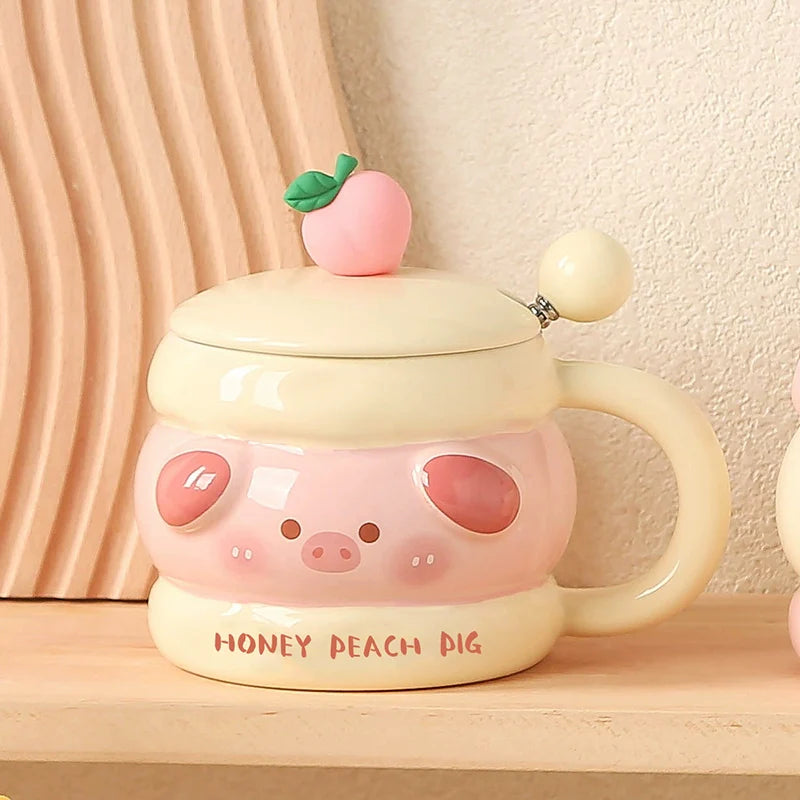 Honey Peach Pig Mug – Embrace Sweetness!